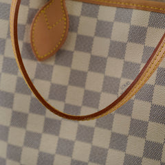 Louis Vuitton Neverfull MM Tote Damier Azur Canvas Creme