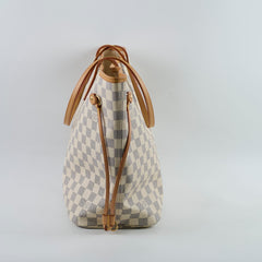 Louis Vuitton Neverfull MM Tote Damier Azur Canvas Creme