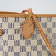 Louis Vuitton Neverfull MM Tote Damier Azur Canvas Creme