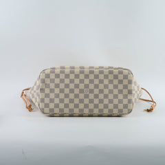Louis Vuitton Neverfull MM Tote Damier Azur Canvas Creme