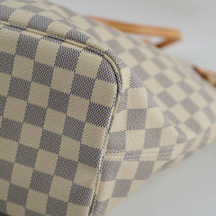 Louis Vuitton Neverfull MM Tote Damier Azur Canvas Creme