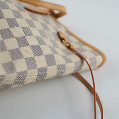Louis Vuitton Neverfull MM Tote Damier Azur Canvas Creme