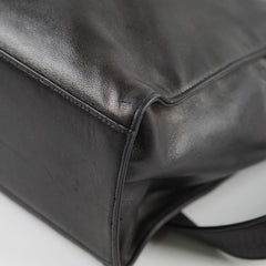 Chanel Vintage CC Logo Lambskin Chain Tote Black