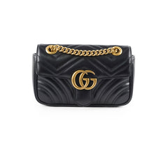 Gucci Small Marmont Flap Bag Black GHW