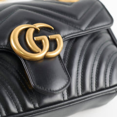 Gucci Small Marmont Flap Bag Black GHW