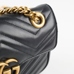 Gucci Small Marmont Flap Bag Black GHW