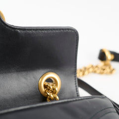 Gucci Small Marmont Flap Bag Black GHW