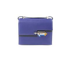 Hermes Verrou 21 Marquette Allegretto Leather, Blue Encre, Jaune Ambre, Blue Zellige,