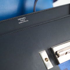 Hermes Verrou 21 Marquette Allegretto Leather, Blue Encre, Jaune Ambre, Blue Zellige,