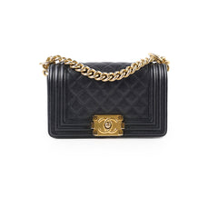 Chanel Small Boy Bag Black Caviar GHW