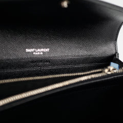 Saint Laurent Cassandre Envelope Flap Wallet Black