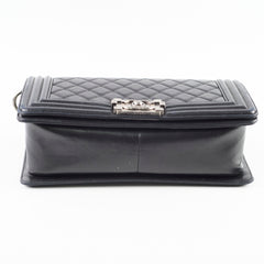 Chanel Old Medium Black Lambskin Ruthenium HW