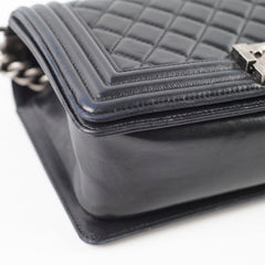 Chanel Old Medium Black Lambskin Ruthenium HW