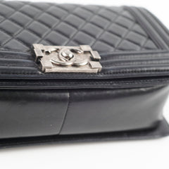 Chanel Old Medium Black Lambskin Ruthenium HW