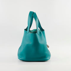 Hermes Picotin 22 Clemence Vert Verone Palladium HW X Stamp
