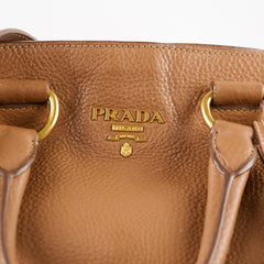 Prada Vitello Daino Leather Tote Tan