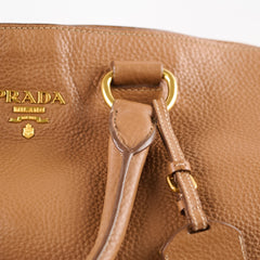 Prada Vitello Daino Leather Tote Tan