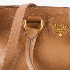 Prada Vitello Daino Leather Tote Tan