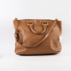 Prada Vitello Daino Leather Tote Tan
