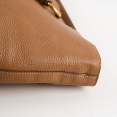 Prada Vitello Daino Leather Tote Tan