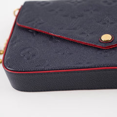 Louis Vuitton Felicie Empriente Navy with Red Piping