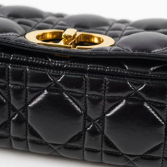Christian Dior Small Caro Cannage Bag Black