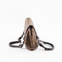 Christian Dior Romantique Monogram Trotter Flap Bag Brown