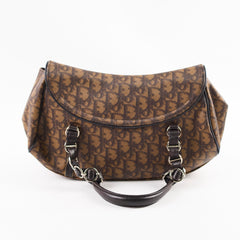 Christian Dior Romantique Monogram Trotter Flap Bag Brown