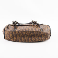 Christian Dior Romantique Monogram Trotter Flap Bag Brown