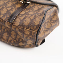 Christian Dior Romantique Monogram Trotter Flap Bag Brown