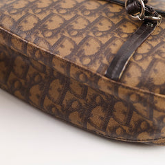 Christian Dior Romantique Monogram Trotter Flap Bag Brown