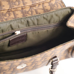 Christian Dior Romantique Monogram Trotter Flap Bag Brown
