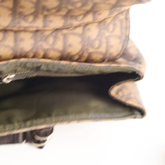 Christian Dior Romantique Monogram Trotter Flap Bag Brown