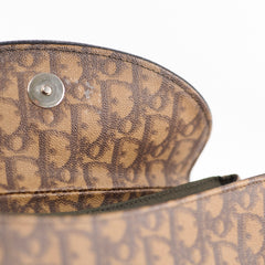 Christian Dior Romantique Monogram Trotter Flap Bag Brown