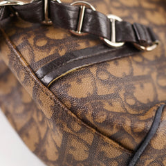 Christian Dior Romantique Monogram Trotter Flap Bag Brown