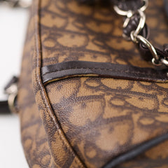 Christian Dior Romantique Monogram Trotter Flap Bag Brown