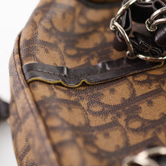 Christian Dior Romantique Monogram Trotter Flap Bag Brown