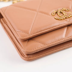 Chanel 19 Wallet On Chain WOC Caramel