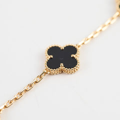 Van Cleef & Arpels 5 Motif Bracelet Yellow Gold Onyx