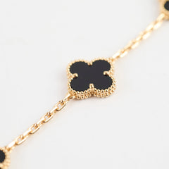 Van Cleef & Arpels 5 Motif Bracelet Yellow Gold Onyx