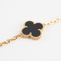 Van Cleef & Arpels 5 Motif Bracelet Yellow Gold Onyx