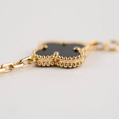 Van Cleef & Arpels 5 Motif Bracelet Yellow Gold Onyx