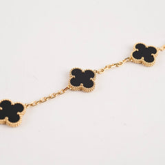 Van Cleef & Arpels 5 Motif Bracelet Yellow Gold Onyx