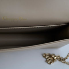 Christian Dior Lady Dior Pouch Powder Beige Wallet On Chain