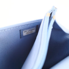 Chanel Lambskin Wallet On Chain WOC Light Blue