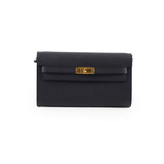 Hermes Kelly To Go Black Espom GHW A Stamp