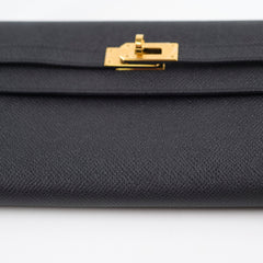 Hermes Kelly To Go Black Espom GHW A Stamp