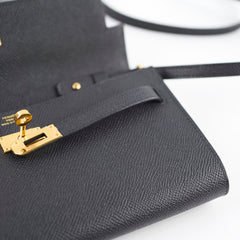 Hermes Kelly To Go Black Espom GHW A Stamp