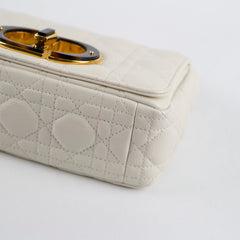 Christian Dior Caro Small Flap Lambskin White