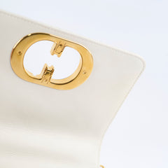 Christian Dior Caro Small Flap Lambskin White